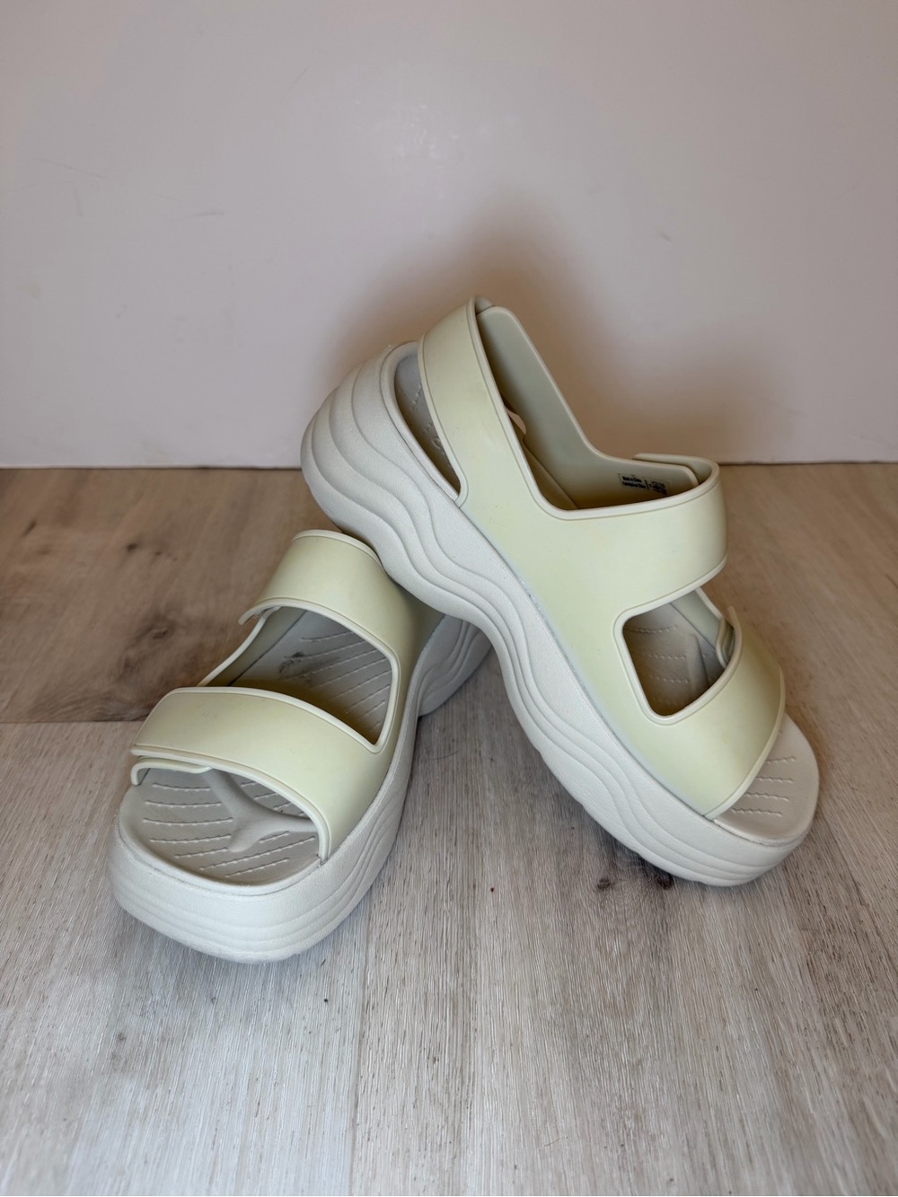 Crocs Women’s Platform Slide Sandals in Beige or nude